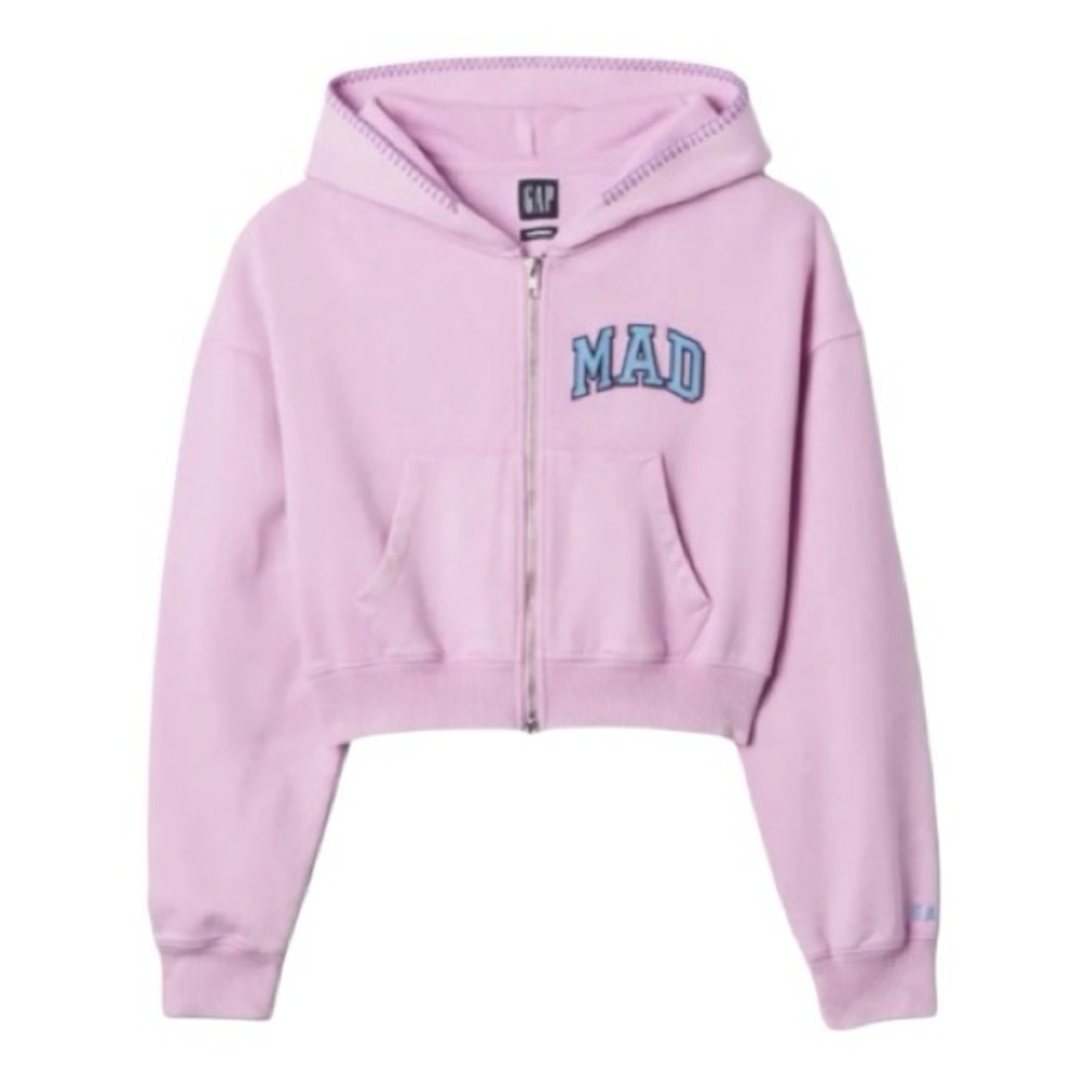 NWT Gap x Madhappy Lavender Cropped Logo Must Have Zip Hoodie Viral Find Large